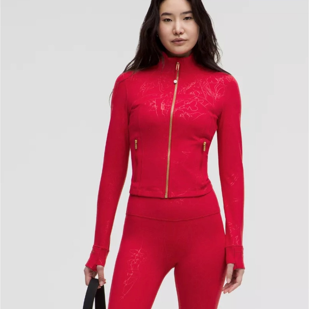 Lululemon Lunar New Year Define Cropped Jacket 8 Nulu Red Gold Design